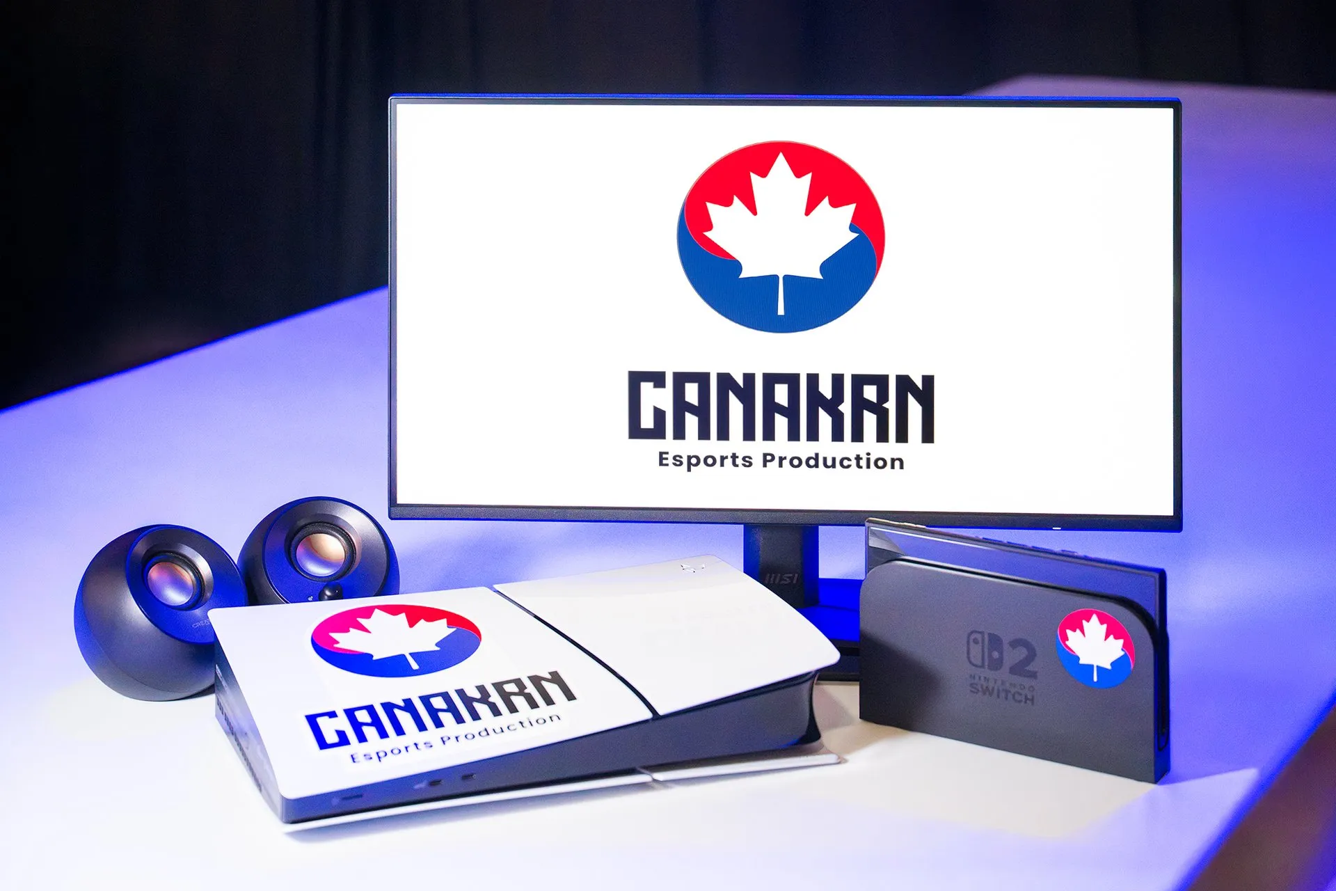 Canakrn rental inventory: MSI monitor, PlayStation 5 Slim, Nintendo Switch 2 and Creative Pebble speakers